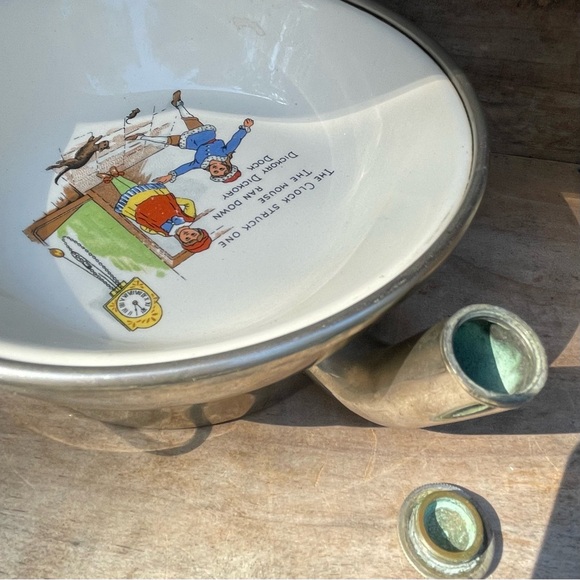 40's Warming Dish Porcelain Ceramic Baby / Childs Bowl - Picture 9 of 13